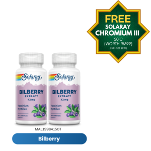 [TP] SOLARAY BILBERRY EXTRACT EXTRA 25% TWINPACK(MAL19984150T)  (FREE Solaray Chromium)
